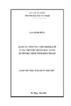 Quản lý công tác chủ nhiệm lớp ở các trường trung học cơ sở huyện bắc bình tỉnh bình thuận_1
