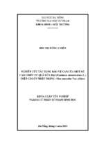 Nghiên cứu tác dụng bảo vệ gan của một số cao chiết từ quả dứa dại (pandanus odoratissimus l.) trên chuột nhắt trắng (mus musculus var. albino).