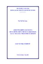 Ảnh hưởng của không gian dịch vụ đến xu hướng trung thành của khách hàng tại các nhà hàng ở tp. hồ chí minh