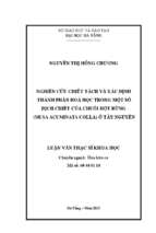 Nghiên cứu chiết tách và xác định thành phần hóa học trong một số dịch chiết của chuối hột rừng (musa acuminata colla) ở tây nguyên...