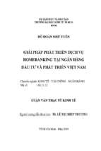 Giải pháp phát triển dịch vụ homebanking tại ngân hàng đầu tư và phát triển việt nam