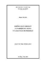 Không gian sobolev và nghiệm suy rộng của bài toán hyperbolic..