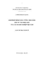 Giải pháp nhằm tăng cường khả năng đầu tư vào nhật bản của các doanh nghiệp việt nam