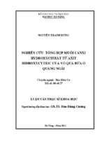 Nghiên cứu tổng hợp muối canxihydroxycitrat từ axit hidroxycytric của vỏ quả bứa ở quảng ngãi.