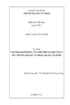 Cảm nhận hạnh phúc của sinh viên ngành tâm lý học trường đại học sư phạm  đại học đà nẵng