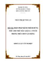 Biện pháp kích thích hứng thú cho trẻ mẫu giáo 4 5 tuổi trong trò chơi vận động.