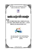 Một số biện pháp phát triển kỹ năng làm việc theo nhóm cho trẻ 5 6 tuổi thông qua hoạt động góc.