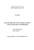 Quản lý nhà nước về xuất khẩu lao động ở thị xã hoài nhơn, tỉnh bình định