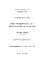 Nghiên cứu thành phần hóa học trong lá cây sống đời ở quảng ngãi..