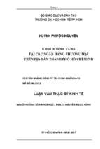 Kinh doanh vàng tại các ngân hàng thương mại trên địa bàn thành phố hồ chí minh