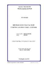 Biện pháp quản lý đào tạo nghề ở trường cao đẳng cơ khí – luyện kim