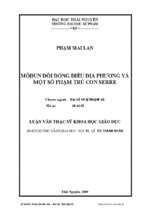 Mô đun đối đồng đều địa phương và một số phạm trù  con serre