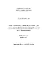 Công tác giáo dục chính trị tư tưởng cho cán bộ, đảng viên trong đảng bộ khối các cơ quan tỉnh bình định