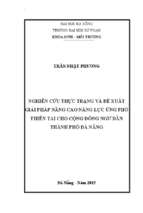 Nghiên cứu thực trạng và đề xuất giải pháp nâng cao năng lực ứng phó thiên tai cho cộng đồng ngư dân thành phố đà nẵng.