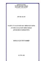 Nghiên cứu hoàn thiện quy trình nhân giống in vitro loài lan quý hiếm cẩm báo (hygrochilus parishii pfitz).
