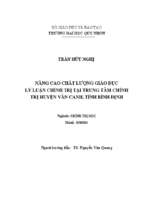 Nâng cao chất lượng giáo dục lý luận chính trị tại trung tâm chính trị huyện vân canh, tỉnh bình định