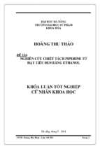 Nghiên cứu chiết tách piperine từ hạt tiêu đen bằng ethanol.