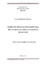 Nghiên cứu khảo sát một số hợp chất hữu cơ trong lá, thân cây sài đất ở quảng nam....