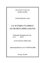 Các suy rộng của định lý các giá trị trung bình lagrange.