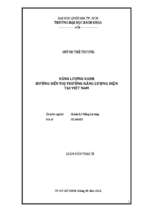 Năng lượng xanh hướng đến thị trường năng lượng điện tại việt nam 