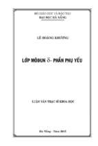Lớp môđun δ   phần phụ yếu..