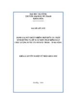 Đánh giá mức độ ô nhiễm chất hữu cơ, chất dinh dưỡng và đề xuất biện pháp kiểm soát chất lượng nước của hồ bầu tràm – tp. đà nẵng.