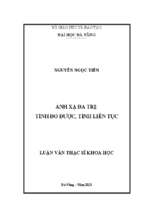 Ánh xạ đa trị tính đo được, tính liên tục.