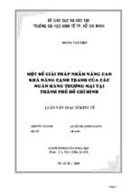 Một số giải pháp nhằm nâng cao khả năng cạnh tranh của các ngân hàng thương mại tại thành phố hồ chí minh