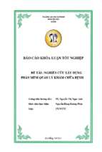 Nghiên cứu xây dựng phần mềm quản lý khám chữa bệnh