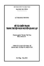 Đề tài chiến tranh trong truyện ngắn nguyễn quang lập