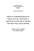 Nghiên cứu sử dụng phương pháp dạy học giảng dạy bài ôn tập – tổng kết phần các nguyên tố kim loại nhằm nâng cao chất lượng bài lên lớp ở trường trung học phổ thông...