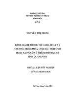 Đánh giá hệ thống thu gom, xử lý và chương trình phân loại rác thải sinh hoạt tại nguồn ở thành phố hội an tỉnh quảng nam.