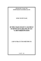 Kỹ thuật mạng nơron và giải thuật di truyền trong khai phá dữ liệu và thử nghiệm ứng dụng