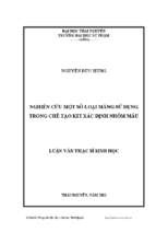 Nghiên cứu nột số loại màng trong sử dụng chế tạo kit xác định nhóm máu