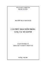 Cảm thức hoài niệm trong sáng tác hồ dzếnh..
