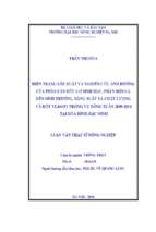 Hiện trạng sản xuất và nghiên cứu ảnh hưởng của phân lân hữu cơ sinh học, phân bón lá đến sinh trưởng, chất lượng và năng suất của cà rốt vl444 f1 trồng vụ đông xuan 2009   2010 tại hòa bình   bắc ninh