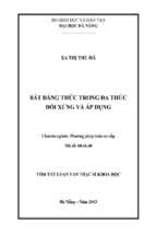 Bất đẳng thức trong đa thức đối xứng và áp dụng.