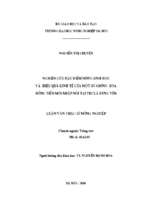 Nghiên cứu đặc điểm nông sinh học và hiệu quả kinh tế của một số giống hoa đồng tiền mới nhập nội tại thị xã hưng yên