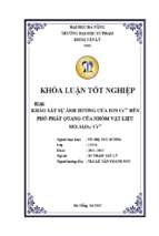 Khảo sát sự ảnh hưởng của ion cr3+ đến phổ phát quang của nhóm vật liệu mo.al2o3 cr3+....