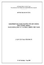 Giải pháp tăng nguồn vốn huy động đối với hệ thống ngân hàng đầu tư và phát triển việt nam