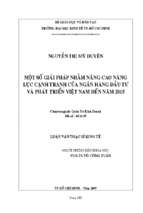 Một số giải pháp nhằm nâng cao năng lực cạnh tranh của ngân hàng đầu tư và phát triển việt nam đến năm 2015