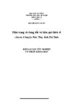 Hiện trạng sử dụng đất và hiệu quả kinh tế của nó ở huyện đức thọ, tỉnh hà tĩnh.