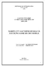 Nghiên cứu lập trình đồ họa và xây dựng game 3d cho mobile.