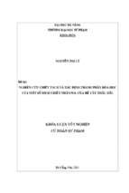 Nghiên cứu chiết tách và xác định thành phần hóa học của một số dịch chiết metanol của rễ cây thầu dầu.