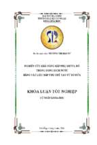 Nghiên cứu khả năng hấp phụ metyl đỏ trong dung dịch nước bằng vật liệu hấp phụ chế tạo từ xơ dừa.