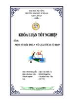 Một số bài toán về giải tích tổ hợp.