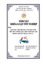 Giáo dục môi trường cho học sinh tiểu học thông qua trò chơi học tập trong dạy học môn kĩ thuật lớp 4, 5 .