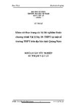 Khảo sát thực trạng các bộ thí nghiệm thuộc chương trình vật lí lớp 10 – thpt tại một số trường thpt trên địa bàn tỉnh quảng nam.