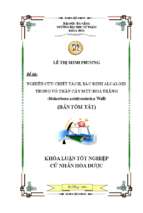 Nghiên cứu chiết tách, xác định alcaloid trong vỏ thân cây mức hoa trắng (holarrhena antidysenterica wall ).