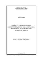 Nghiên cứu thành phần hoá học cây ngũ vị tử nam (schisandra sphenanthera rehd. et ils.), họ schisandraceae ở đak glei   kon tum